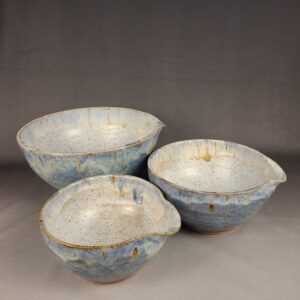 Blue Spouted Mixing Bowl Set
