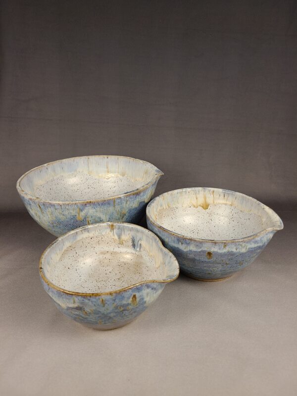 Blue Spouted Mixing Bowl Set