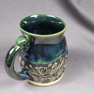 Green and Blue Flower Mug