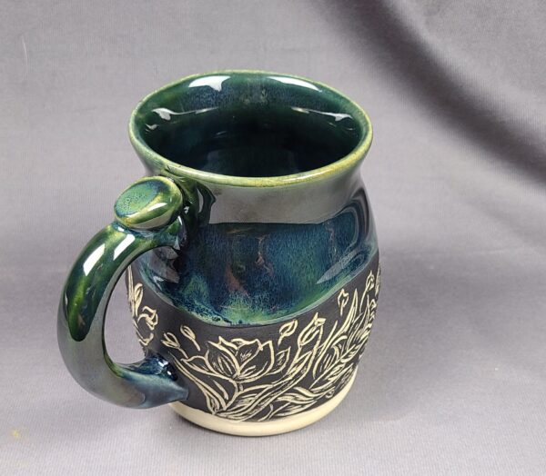 Green and Blue Flower Mug