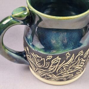 Green and Blue Flower Mug