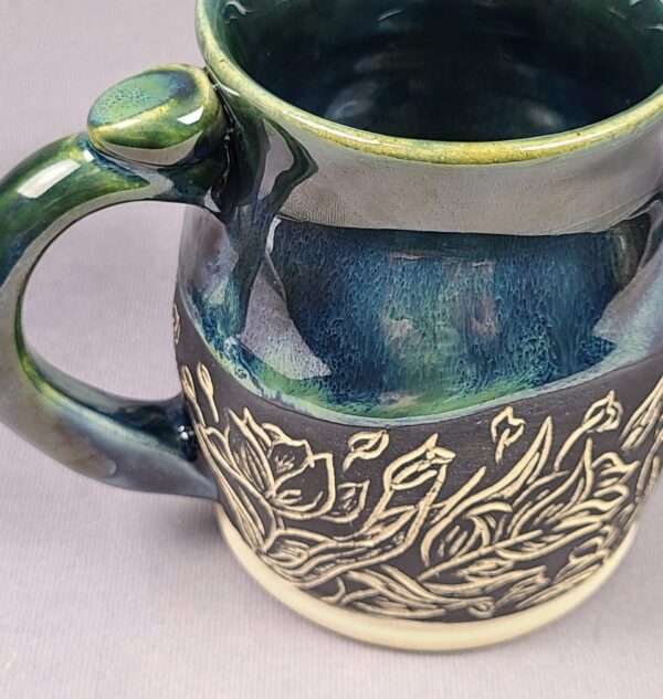 Green and Blue Flower Mug