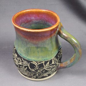 Orange and Green Flower Mug