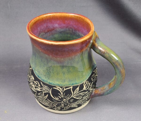 Orange and Green Flower Mug