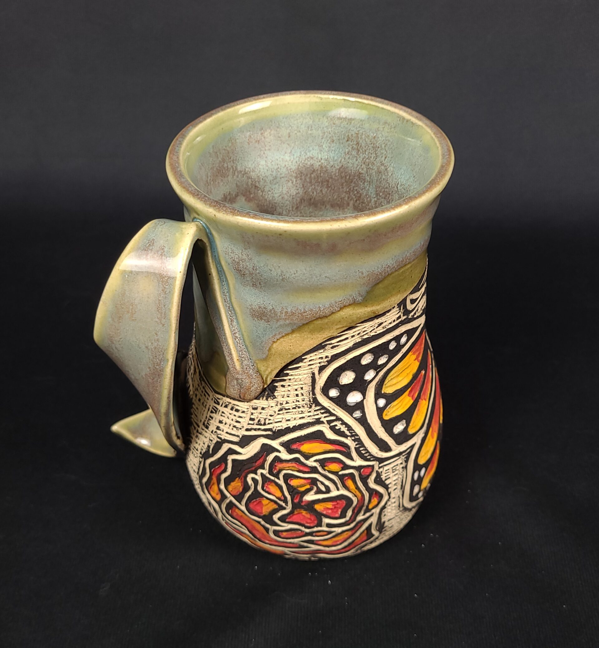 Sgraffito Butterfly Mug - Image 3