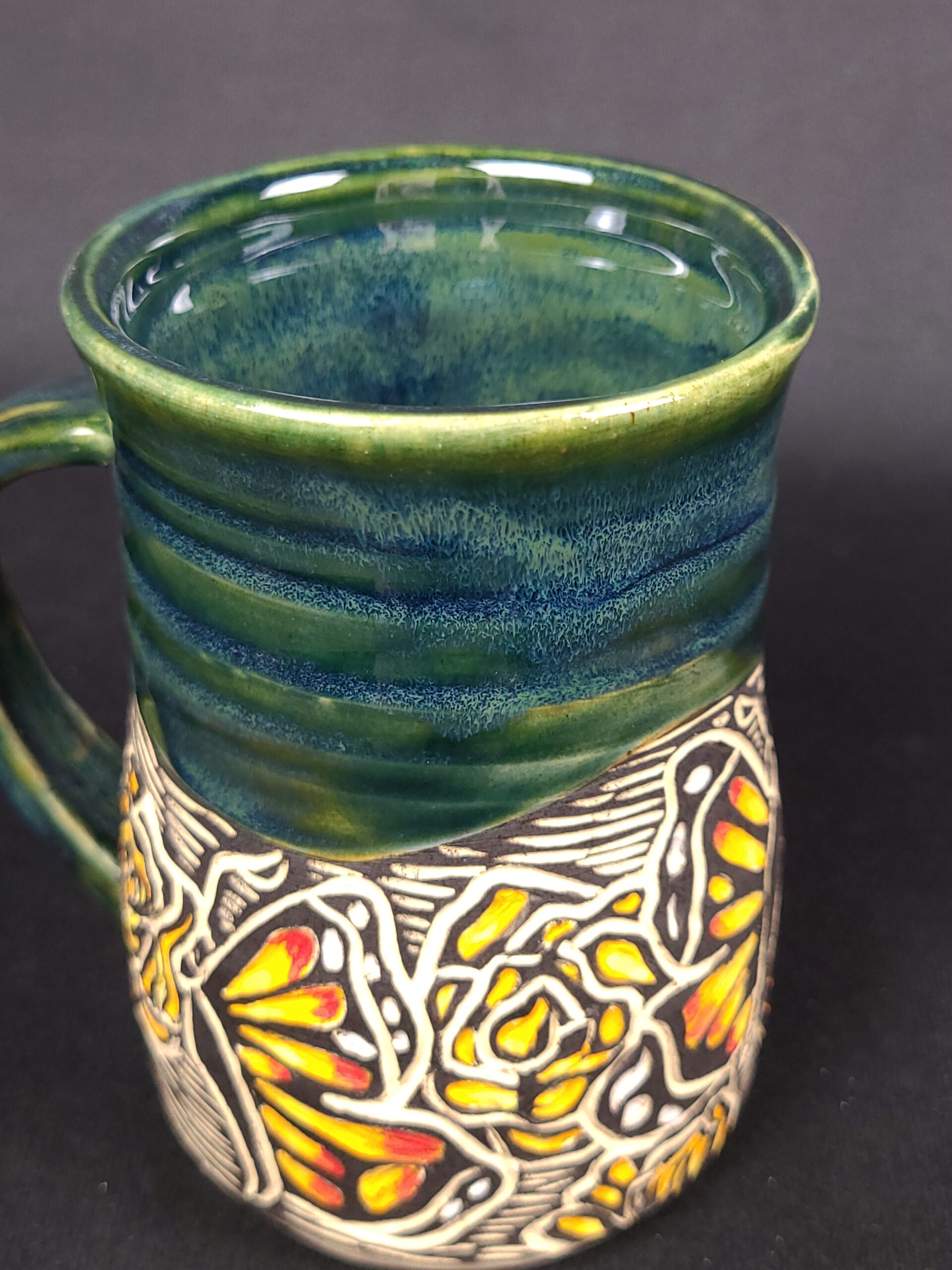 Sgraffito Butterfly Mug - Image 3