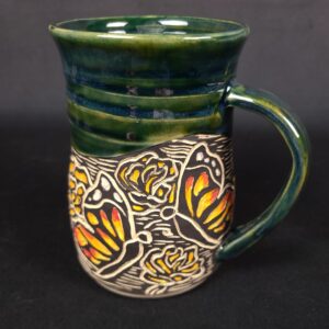 Sgraffito Butterfly Mug