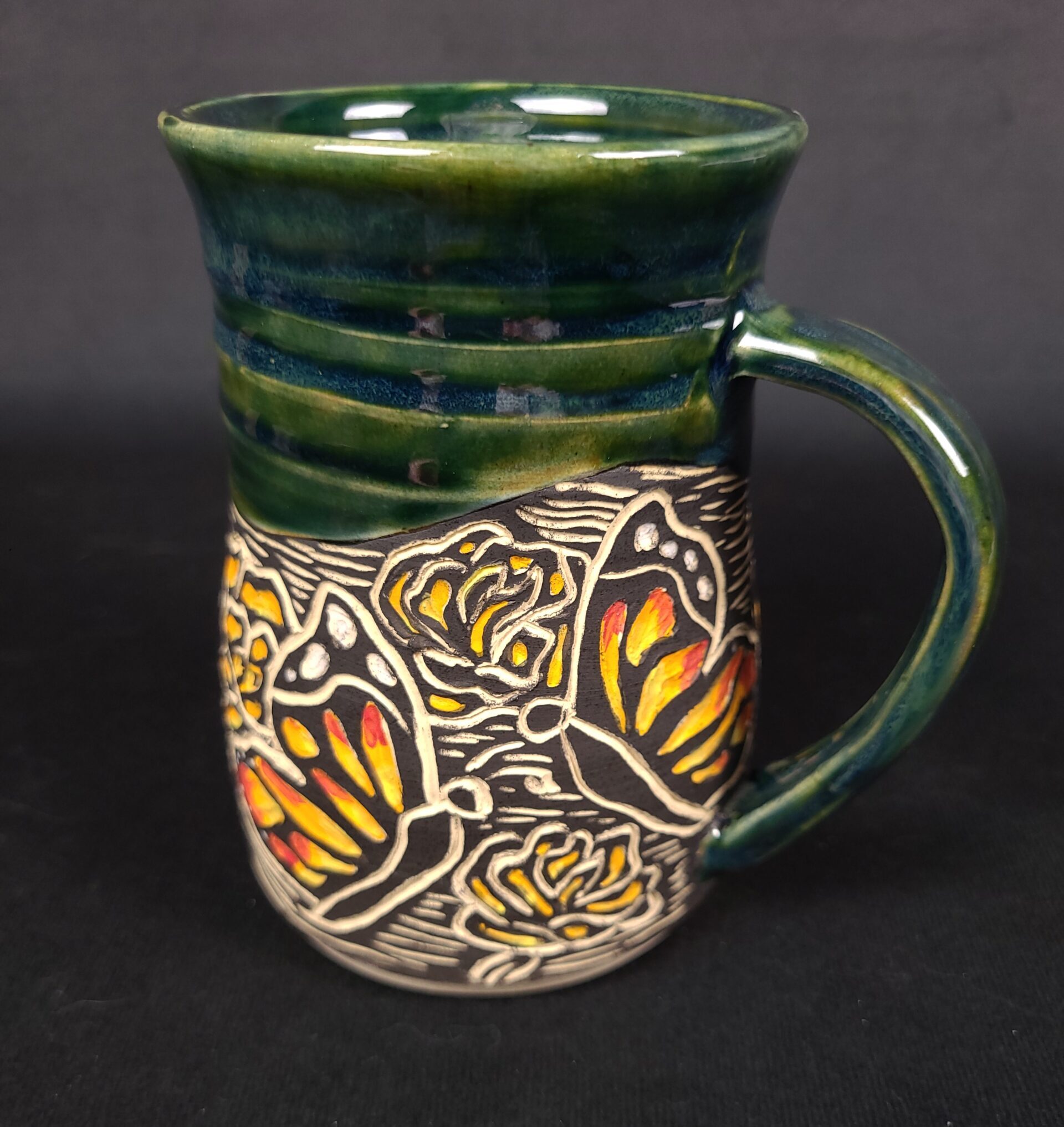 Sgraffito Butterfly Mug - Image 1