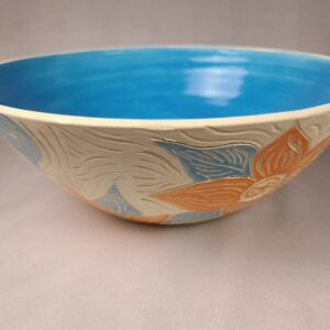 Large Orange Flower Bowl