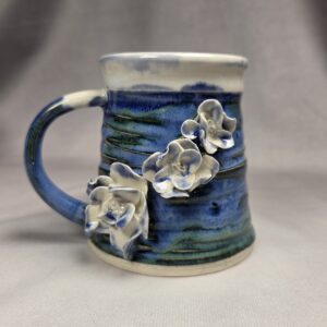 Porcelain Flower Mug Blue With White Flowers