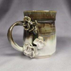 Porcelain Flower Mug Dark Green