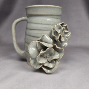 Porcelain Flower Mug Sage Green